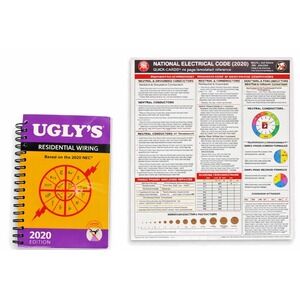 Ugly's Residential Wiring 2020 + NEC 2020 Laminated Quick Reference Cards- new